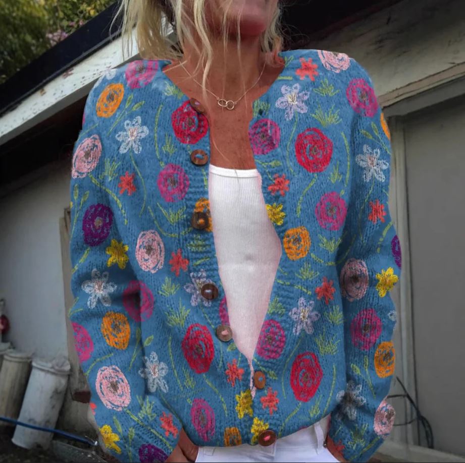Marlowe | Blå väst med blommönster